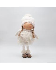 ΚΟΡΙΤΣΑΚΙ POM POM ΜΕ ΛΕΥΚΑ ΡΟΥΧΑ, 43cm Eurolamp 600-46643