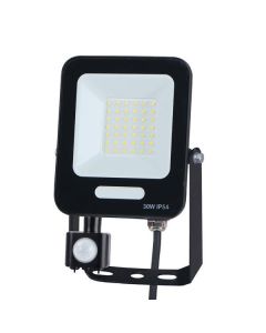 ΠΡΟΒΟΛΕΑΣ LED 30W SMD ΜΕ ΠΕΡΙΣΤΡΕΦΟΜΕΝΟ ΑΝΙΧΝΕΥΤΗ ΚΙΝΗΣΗΣ ΜΑΥΡΟΣ IP54 4000K PLUS Eurolamp 147-69067