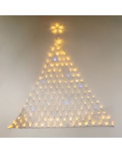 XMAS ΛΑΜΠΑΚΙ ΔΙΧΤΥ ΔΕΝΤΡΟ ΜΕ ΑΣΤΕΡΙ 158 LED 5mm 4.5V ΜΕΤΑΣΧΗΜΑΤΙΣΤΗ ΔΙΑΦΑΝΟ PVC ΚΑΛΩΔΙΟ 142 ΘΕΡΜΑ ΛΕΥΚΑ LED & 16 ΛΕΥΚΑ FLASH LED H150 x W140cm ΠΑΡΟΧΗ 3m IP44 Eurolamp 600-17531