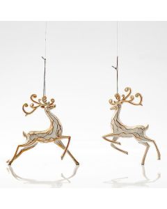 ΤΑΡΑΝΔΟΣ ΑΚΡΥΛΙΚΟΣ, ΛΕΥΚΟΣ ΜΕ ΧΡΥΣΟ, 2 ΣΧΕΔΙΑ, 14,5x14cm Eurolamp 600-44668