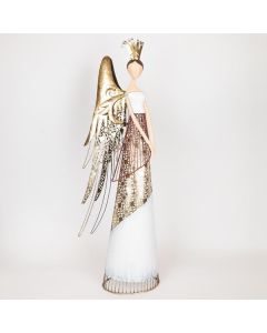 ΜΕΤΑΛΛΙΚΗ ΠΡΙΓΚΙΠΙΣΣΑ ΜΕ ΛΕΥΚΟ ΧΡΥΣΟ ΦΟΡΕΜΑ, 76.84cm Eurolamp 600-46488