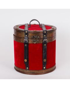 ΞΥΛΙΝΗ ΚΑΠΕΛΙΕΡΑ, ΚΟΚΚΙΝΟ ΒΕΛΟΥΔΟ, 25.5x24.5cm Eurolamp 600-46878