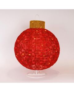 ΦΩΤΙΖΟΜΕΝΗ ΧΡΙΣΤΟΥΓΕΝΝΙΑΤΙΚΗ KOKKINH MΠΑΛΑ, ΜΕ ΒΑΣΗ, 4,5V ΜΕΤΑΣΧΗΜΑΤΙΣΤΗ, 50 ΘΕΡΜΑ ΛΕΥΚΑ MINI LED, 45x45x60cm, ΠΡΟΕΚΤΑΣΗ ΠΑΡΟΧΗΣ 3m, IP44 Eurolamp 600-47241