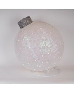 ΦΩΤΙΖΟΜΕΝΗ ΧΡΙΣΤΟΥΓΕΝΝΙΑΤΙΚΗ ΛΕΥΚΗ MΠΑΛΑ, ΜΕ ΒΑΣΗ, 4,5V ΜΕΤΑΣΧΗΜΑΤΙΣΤΗ, 100 ΘΕΡΜΑ ΛΕΥΚΑ LED, 64x64x77,5cm, ΠΡΟΕΚΤΑΣΗ ΠΑΡΟΧΗΣ 5m, IP44 Eurolamp 600-47244