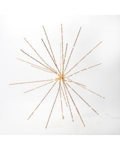 XMAS ΑΣΤΡΙΚΗ ΕΚΡΗΞΗ ΜΕ GLITTER 50cm 168 MINI LED ΜΕΤΑΣΧΗΜΑΤΙΣΤΗ ΜΠΡΟΝΖΕ ΜΕΤΑΛΛΙΚΟΣ ΣΚΕΛΕΤΟΣ ΜΠΡΟΝΖΕ ΧΑΛΚΙΝΟ ΚΑΛΩΔΙΟ ΘΕΡΜΟ ΛΕΥΚΟ LED ΠΑΡΟΧΗ 5m IP44 Eurolamp 600-48672
