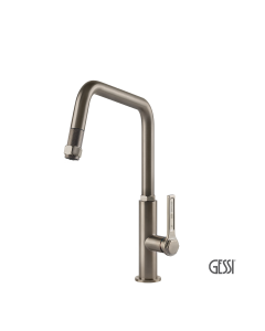 Μπαταρία Νεροχύτη Κουζίνας με Τηλέφωνο Ντους Officine Gessi Inox 60053-149