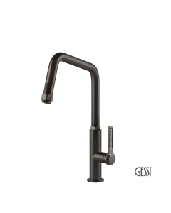 Μπαταρία Νεροχύτη Κουζίνας με Τηλέφωνο Ντους Officine Gessi Black M+C576etal Brushed PVD 60053-707