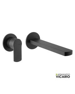 Μπαταρία Νιπτήρα Τοίχου Glam Vicario Black Matt 610045-400
