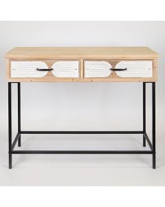 ΚΟΝΣΟΛΑ ΞΥΛΙΝΗ NATURAL - ΛΕΥΚΗ 100x41x80.5cm Eurolamp 750-25021