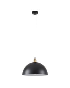 SE21-BR-10-MS40 MAGNUM Bronze Metal Pendant Black Shade with Black Fabric Cable+ HOMELIGHTING 77-8695