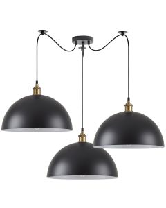 SE21-BR-10-BL3-MS40 MAGNUM Bronze Metal Pendant Black Shade with Black Fabric Cable+ HOMELIGHTING 77-8697