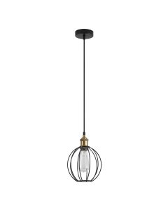 SE21-BR-10-GR2 MAGNUM Bronze Metal Pendant Black Metal Grid with Black Fabric Cable+ HOMELIGHTING 77-8710