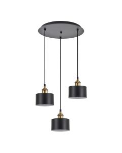 SE21-BR-10-3BL-MS1 MAGNUM BRONZE Black Metal Shade Pendant+ HOMELIGHTING 77-8764