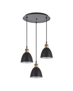 SE21-BR-10-3BL-MS2  MAGNUM BRONZE  Black Metal Shade Pendant+ HOMELIGHTING 77-8771