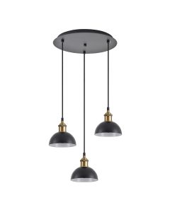 SE21-BR-10-3BL-MS3 MAGNUM BRONZE Black Metal Shade Pendant+ HOMELIGHTING 77-8778
