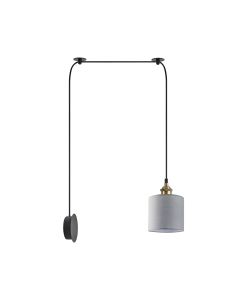 SE21-BR-10-BL1W-SH2  MAGNUM BRONZE Grey Fabric Wall Lamp+ HOMELIGHTING 77-8892