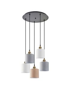 SE21-BR-10-5BL-SH123 MAGNUM FLEX White, Grey, Brown Shade Pendant + HOMELIGHTING 77-9034