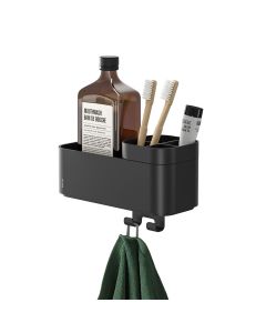Tiger 2-Store Επιτοίχιο Ράφι με Θήκες και Κρεμάστρες 25 cm Black 800374 800374