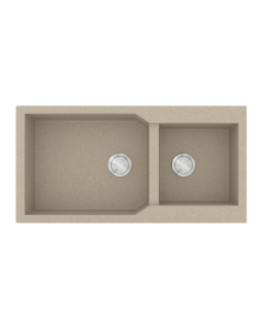 Νεροχύτης Κουζίνας 98x50cm με δύο γούρνες Ένθετος σε ερμάριο 100cm Γρανίτης Sanitec 803-32-Sabbia