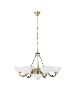 Φωτιστικό Κρεμαστό Ø74 cm Εξάφωτο Οξυντέ -Γυαλί Σατινέ Eglo Savoy 82749