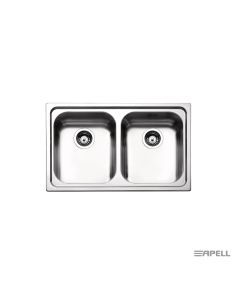 Νεροχύτης Κουζίνας Ανοξείδωτος Anniversario 79x50 Αpell Inox Σαγρέ  8380-112