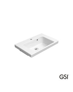Νιπτήρας Πορσελάνης Norm 60x40 με Οπή Μπαταρίας GSI White 8631-300