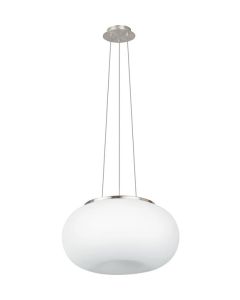 Eglo Optica Μοντέρνο Κρεμαστό Φωτιστικό Δίφωτο με Ντουί E27 σε Λευκό Χρώμα 86815