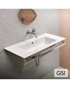 Νιπτήρας Πορσελάνης Pura 102x46 (1 οπή+2 προχ.) GSI White 8886-300