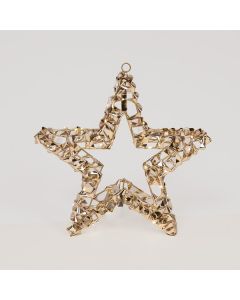 ΦΩΤΙΖΟΜΕΝΟ ΑΣΤΕΡΙ ΧΡΥΣΟ 50cm, 50 LED, ΜΠΑΤΑΡΙΑΣ 3XAA, TIMER, ΑΣΗΜΙ ΧΑΛΚΙΝΟ ΚΑΛΩΔΙΟ, ΘΕΡΜΟ ΛΕΥΚΟ LED, ΠΡΟΕΚΤΑΣΗ ΠΑΡΟΧΗΣ 30cm, IP20 Eurolamp 600-22580