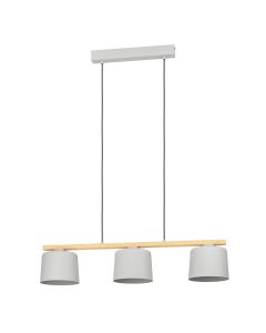 Κρεμαστό Φωτιστικό Τρίφωτο Ράγα 3xE27 L91xH110cm Χάλυβας -Ξύλο Eglo Mariel 900362