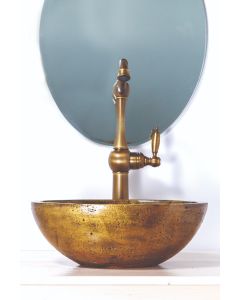 Νιπτήρας Επιτραπέζιος Χειροποίητος 39*30*15 εκ. Χρυσός Travertino "ΑΦΡΟΔΙΤΗ" 90069