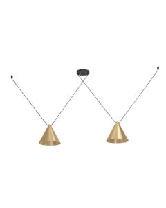 Κρεμαστό Φωτιστικό 173xH110cm Δίφωτο 2xE27 Βουρτσιστός Ορείχαλκος Eglo Narices 1 900843