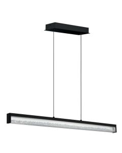 Κρεμαστό Φωτιστικό Ρυθμιζόμενο Μαύρο-Γυαλί-Κρυσταλλάκια L1000xH1100cm LED 2700-5000K 570lm  Μαύρο Eglo Cardito 1 900895