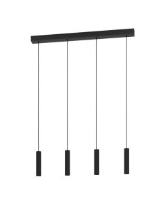 Κρεμαστό Φωτιστικό Ράγα L84xH110cm LED 3000K 480lm Μαύρο Eglo Almudaina 900906