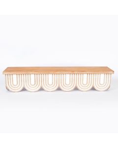 ΡΑΦΙ ΞΥΛΙΝΟ NATURAL - ΛΕΥΚΟ 60x13x12cm Eurolamp 750-30016