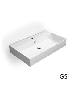 Νιπτήρας Πορσελάνης Kube-X 80x47 (1 οπή+2 προχ.) GSI White 9422-300