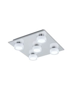 Eglo Romendo 1 Μοντέρνα Πλαστική Πλαφονιέρα Οροφής με Ενσωματωμένο LED σε Ασημί χρώμα 32cm 96544