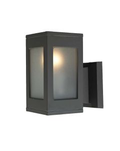 Απλίκα Επίτοιχη IP44 Υ17xM9xΠ15,5cm 1xE27 Χυτό Αλουμίνιο Γραφίτης-Γυαλί Sun Light A0239-1