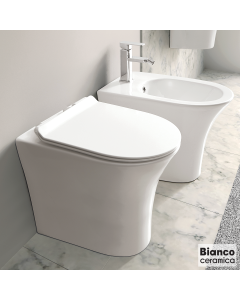 Λεκάνη Υψηλής Πίεσης AIDA/52 Rimless με Κάλυμμα Soft Close 9620SC, Bianco Ceramica White AD13000SC-300