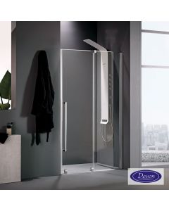 Συρόμενη πόρτα καμπίνας ντουζιέρας Breeze 140 ύψους 200εκ.  ρυθμιζόμενη από 137 έως 141εκ. Devon Clean Glass Chrome BSL140C-100