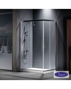 Καμπίνα ντουζιέρας Γωνιακής Εισόδου Corner Entry 80x80 (77-79 x 77-79 εκ.), Devon Flow Clean Glass Chrome CF80C-100