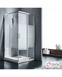 Καμπίνα ντουζιέρας Γωνιακής Εισόδου Corner Entry 70x70 (67-69 εκ.), Starlet  Stripes Chrome CS70S-100
