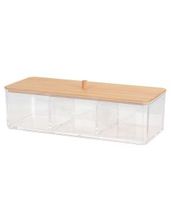 Κουτί Αποθήκευσης Καλλυντικών από PS/Bamboo 23x9.5x6.5cm MRShome DF-0065000