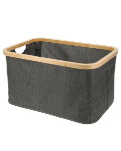 Καλάθι Αποθήκευσης Polyester με Bamboo 45x30x24.5cm Deep Grey MRShome  DF-0072000