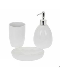 Σετ Μπάνιου από Δολομίτη 3 Τεμαχίων White MRShome  DF-0100001
