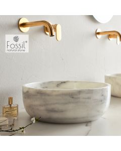 Νιπτήρας Μαρμάρινος Thalo Φ33 h.12.5 Fossil Carrara Nuovo DR33-300