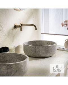 Νιπτήρας Μαρμάρινος Thalo Φ33 h.12.5 Fossil Tundra Grey DR33-423