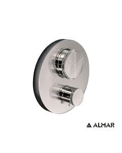 Εξωτερικό τμήμα Θερμοστατικού μίκτη εντοιχισμού 3 εξόδων "PUSH", ALMAR Inox E176633-110
