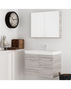 Orabella Vanity 80 - Κρεμαστό Έπιπλο Μπάνιου με πορσελάνινο νιπτήρα Ege και καθρέπτη ντουλάπι F60156-70127-70105-60156