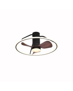 Ανεμιστήρας Οροφής DC D66x31cm Led 46w 3000K 2300lm Μαύρο Αλουμίνιο,Φως & Τηλεχειριστήριο HAUT-660 Sun Light